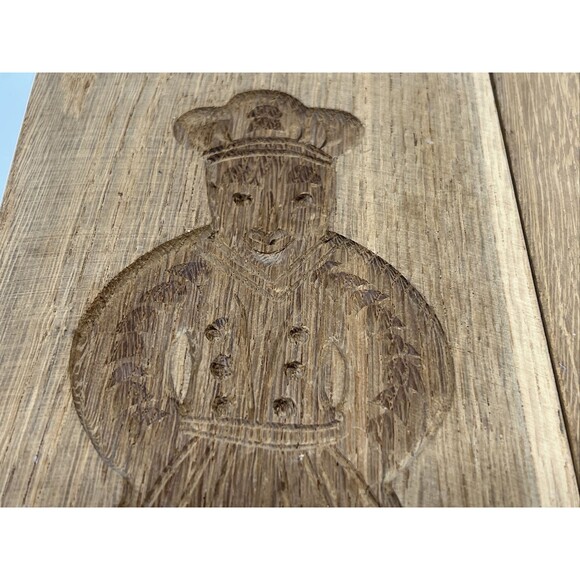 WOOD MOLD Cookie Speculaas Springerle Wooden HAND CARVED Man Woman Primitive - Picture 16 of 16
